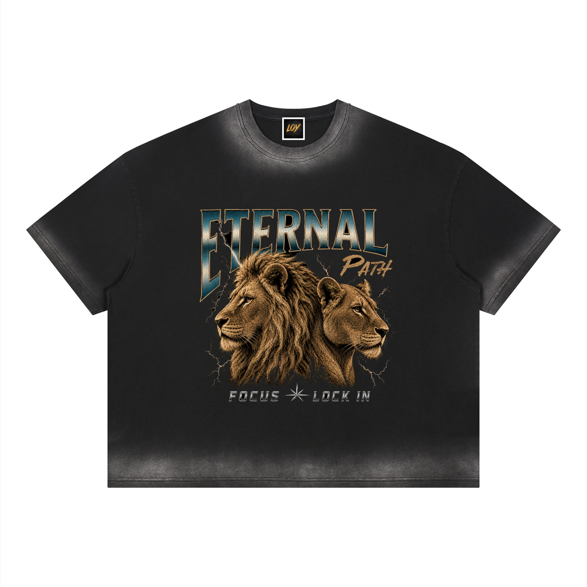 Eternal Path |Unisex Boxy Sunfade Graphic Tee